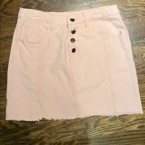 Baby Pink Denim Skirt